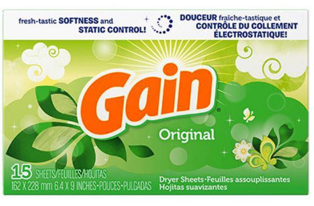 Procter & Gamble Laundry Gain Softener Sheets Original 15ct 16oz