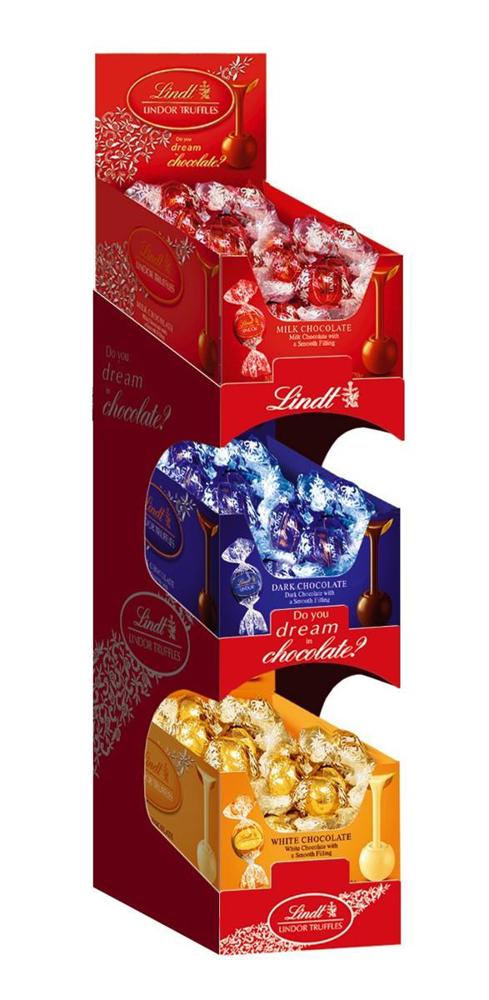 Lindt Combo Pack SRP 3/$.99 Tier (2Mlk/1Dk/1Wt) 4/60ct