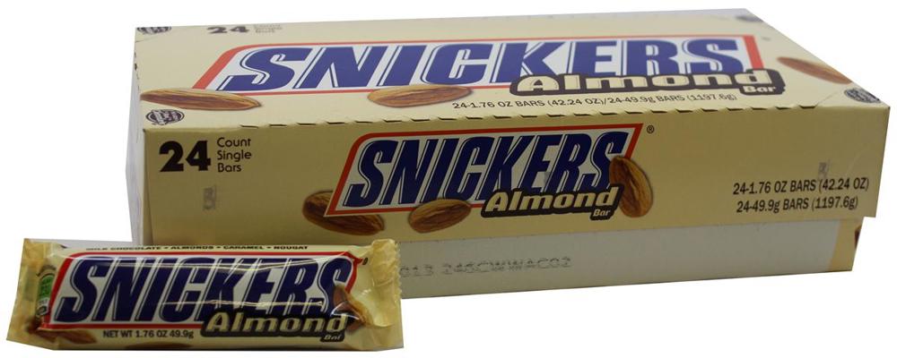 M&M Mars Singles Snicker Almond 12/24ct 1.76oz