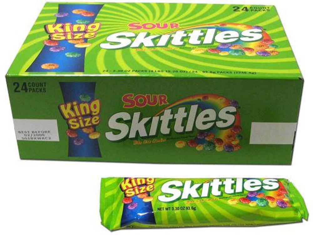 Wrigley King Size Skittles Sour Share 6/24ct 3.3oz