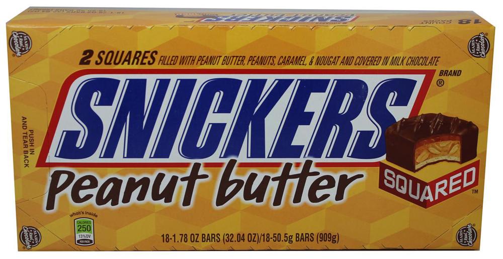 M&M Mars Singles Snickers PNB Squared 12/18ct 1.78oz