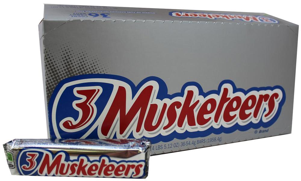 M&M Mars Singles 3 Musketeers 10/36ct 1.92oz