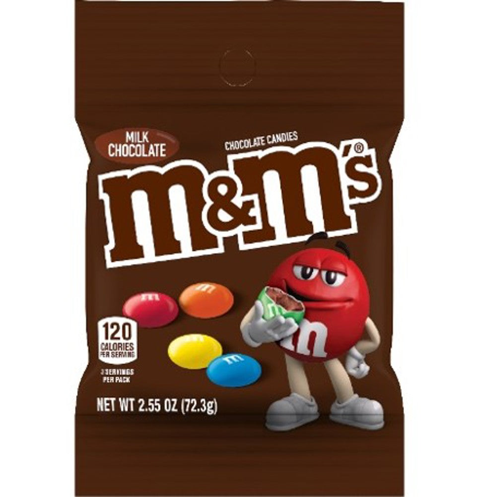 M&Ms Peg Pack Milk Chocolate Candies 2.55oz 1/12ct