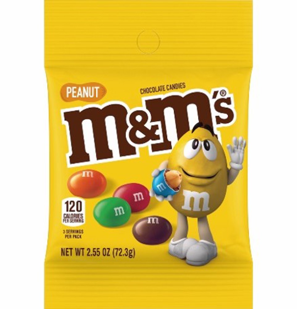 M&Ms Peg Pack Milk Choc  Peanut Candies  2.55oz 1/12ct