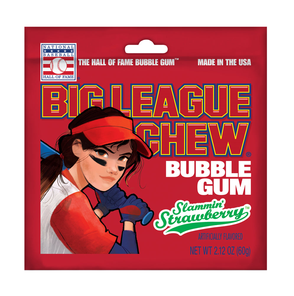 Big League Chew Girl Strawberry   2.12oz 9/12ct