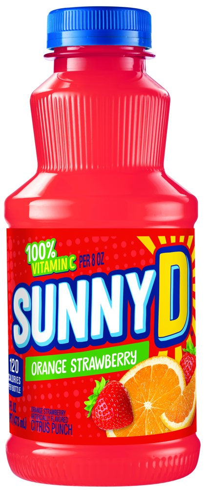 Sunny D Single Serve Pet Bottle Orange Strawberry 12ct 16oz