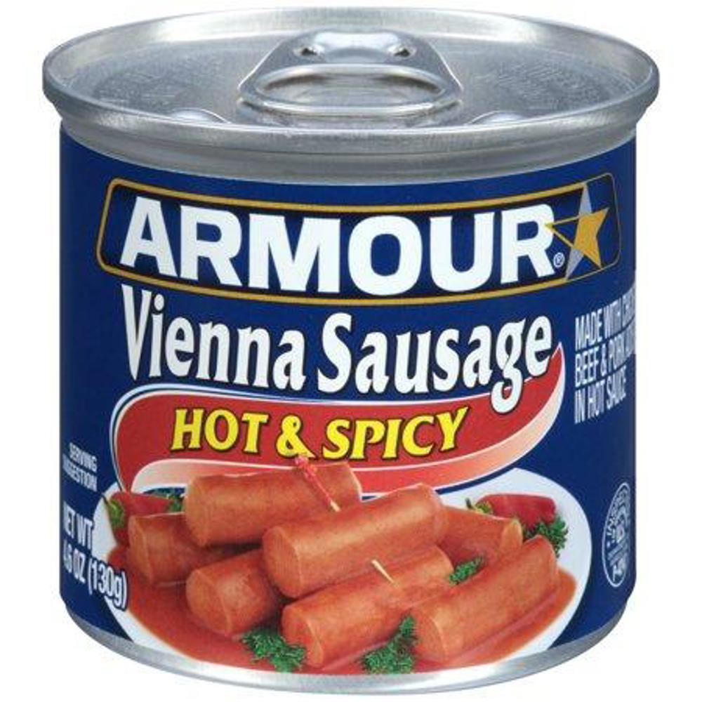 Armour Vienna Sausage Hot & Spicy  4.6oz  1/24ct