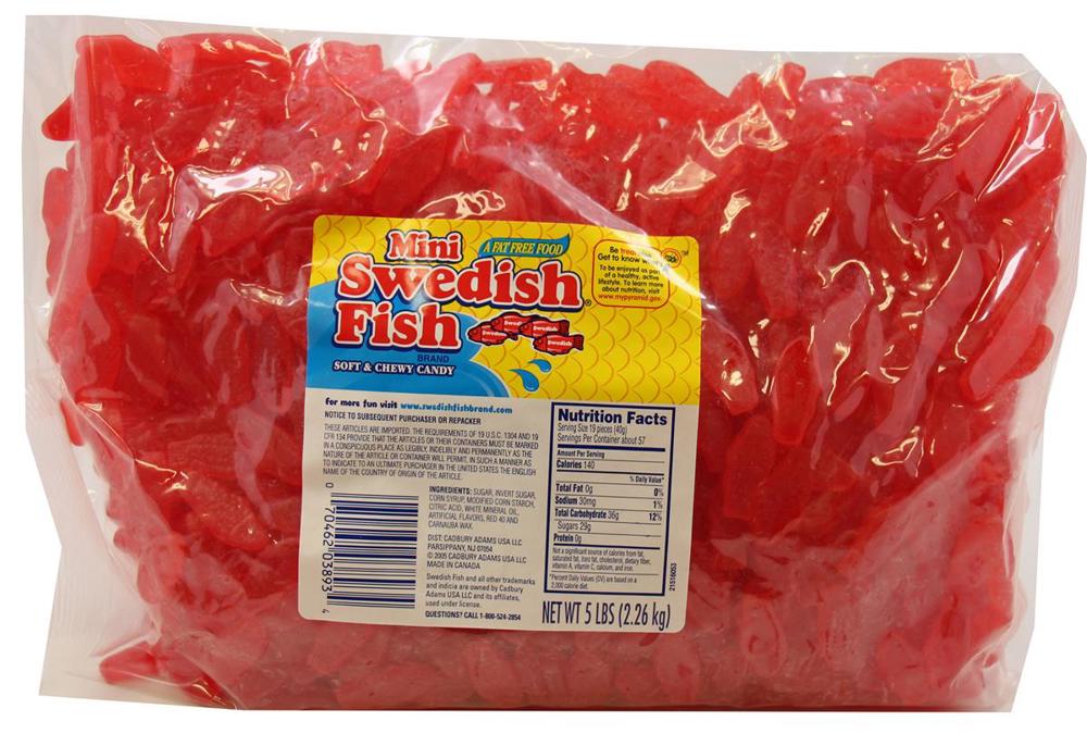 Mondelez Bulk 5 lb Bags Swedish Mini Red Fish 6ct 5lb