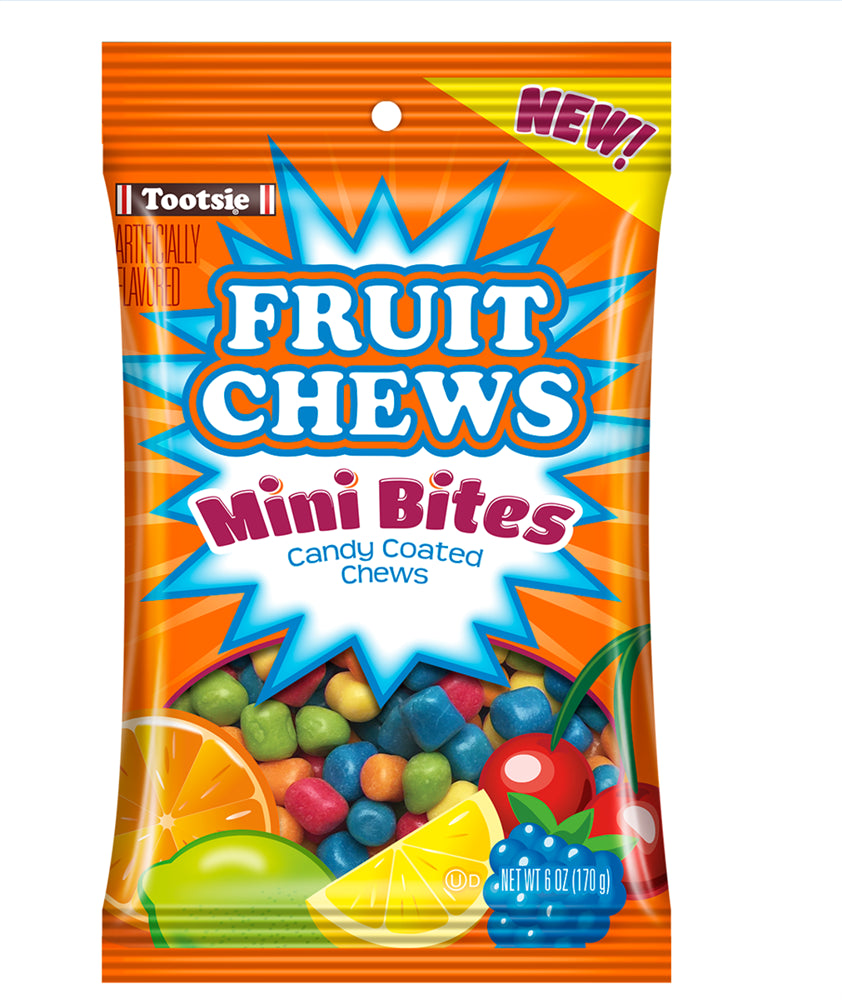 Tootsie Roll Mini Bites Peg Bag Fruit Chews 12ct 6oz