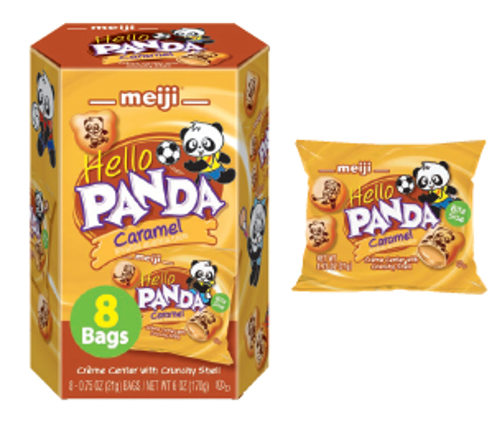 Meiji Hello Panda Caramel .75oz Bags  8/8ct