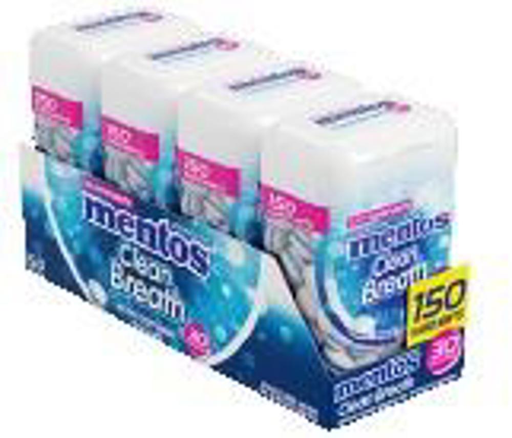 Perfetti Mentos Cleanbreath 150pc Peppermint 3.66 oz 6/4ct