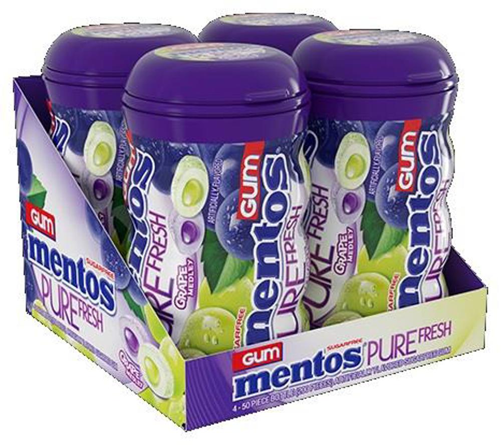 Mentos Gum Big Bottle Grape 6/4ct 3.53oz