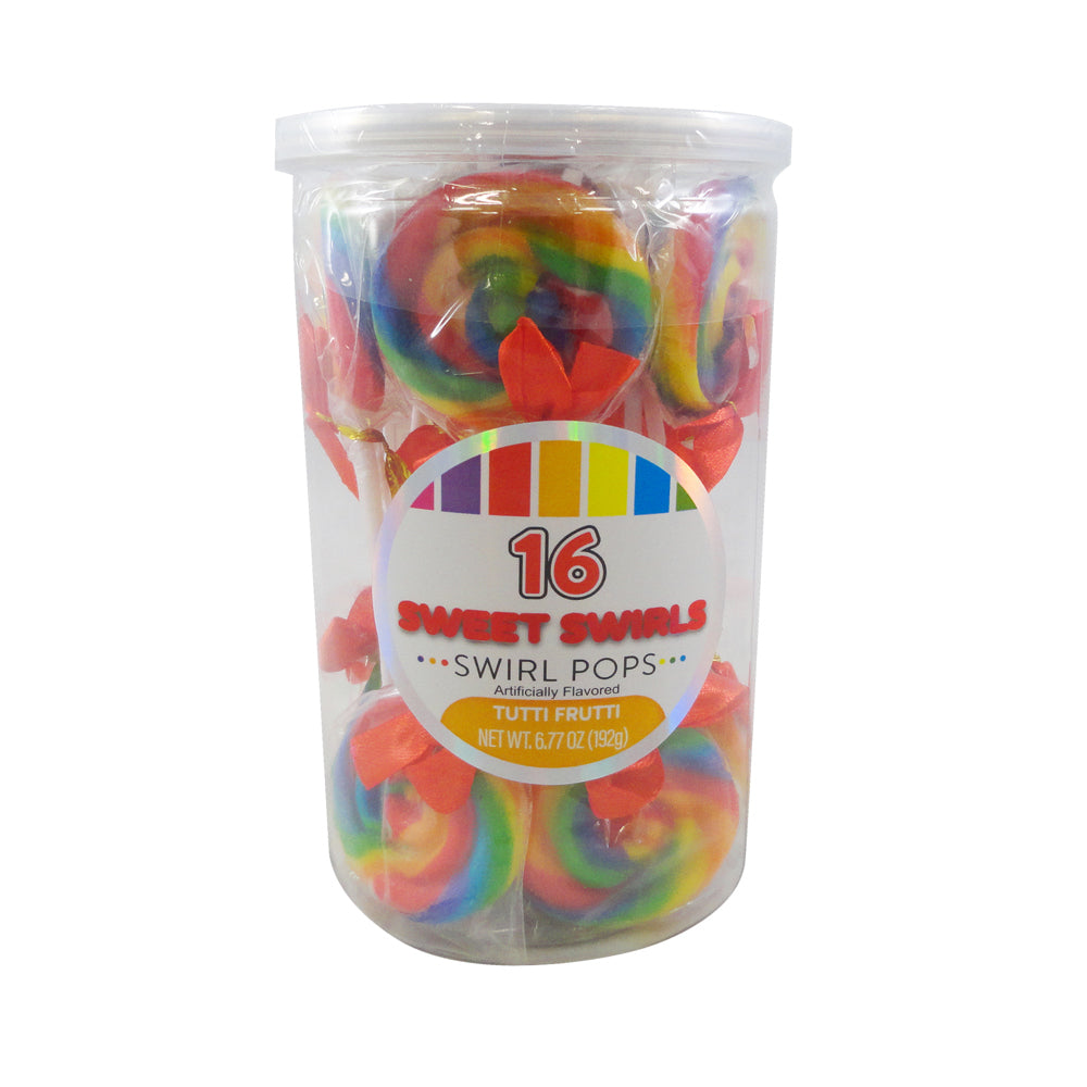 Rainbow Swirl Pops Tub 16ct 6.77oz 4/4ct