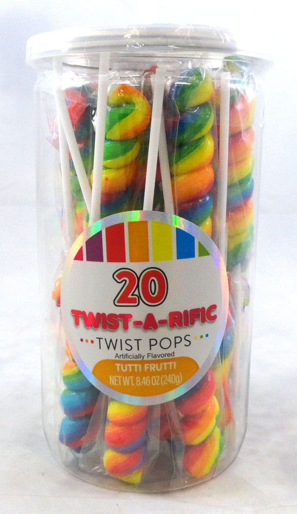 Rainbow Twist Pops Tub 20ct   8.46oz 4/4ct