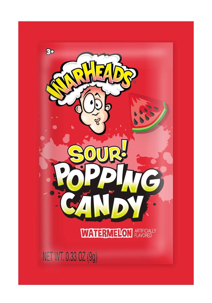 War Heads Pop Candy  Pouch - SOUR Watrmln .33oz. 4/20ct