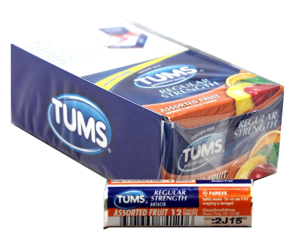 Tums Shelf Pk Single Roll Asstd Fruit 1dz 30/12ct