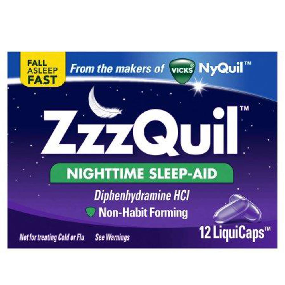 Procter & Gamble ZZZQuil Nighttime Sleep-Aid Liquicaps 12 24ct 12ct