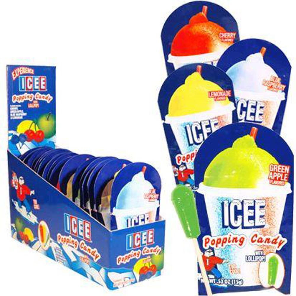 Koko's Icee Popping Candy with Lollipop 6/18ct 0.53oz