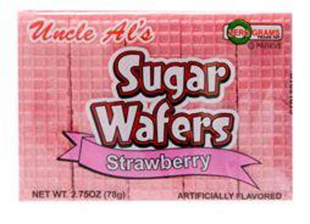 Uncle Al's Sugar Wafer Strawberry 12/12ct 2.75oz