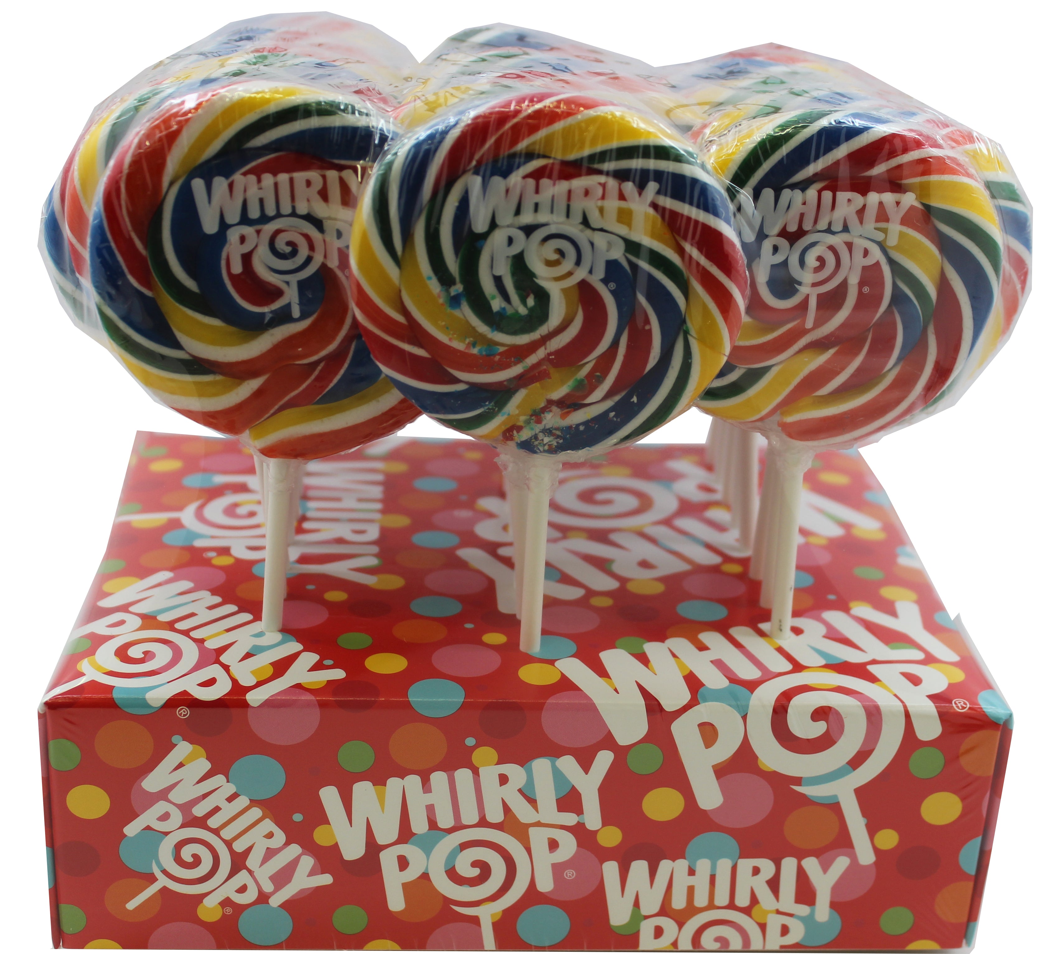 Adams & Brooks Novelty Pops Whirly Rainbow Display 2/24ct 1.5oz