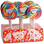 Adams & Brooks Novelty Pops Twirl Rainbow Display 24ct 1.5oz