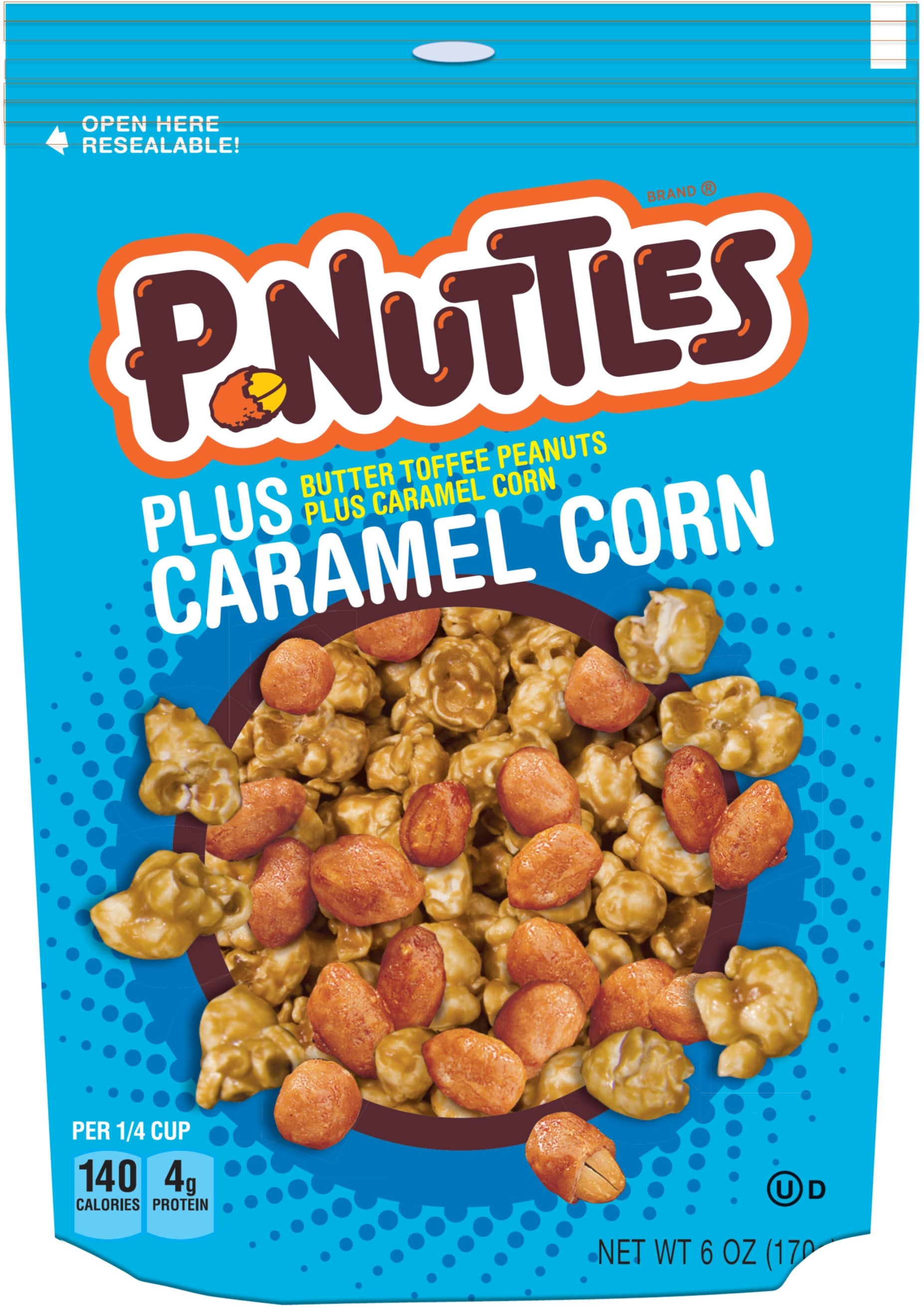 A&B P-Nuttles Plus Caramel Corn Sub 6oz 1/4ct