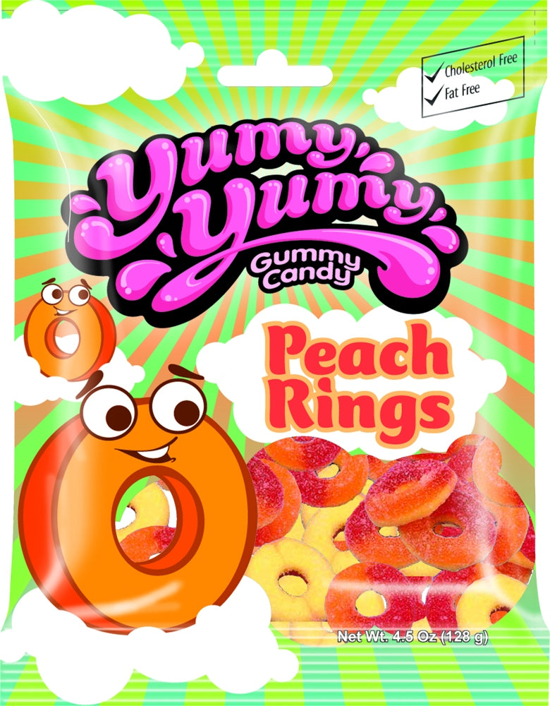 Kervan Yumy Yumy Peg Bags Peach Rings 12ct 4.5oz