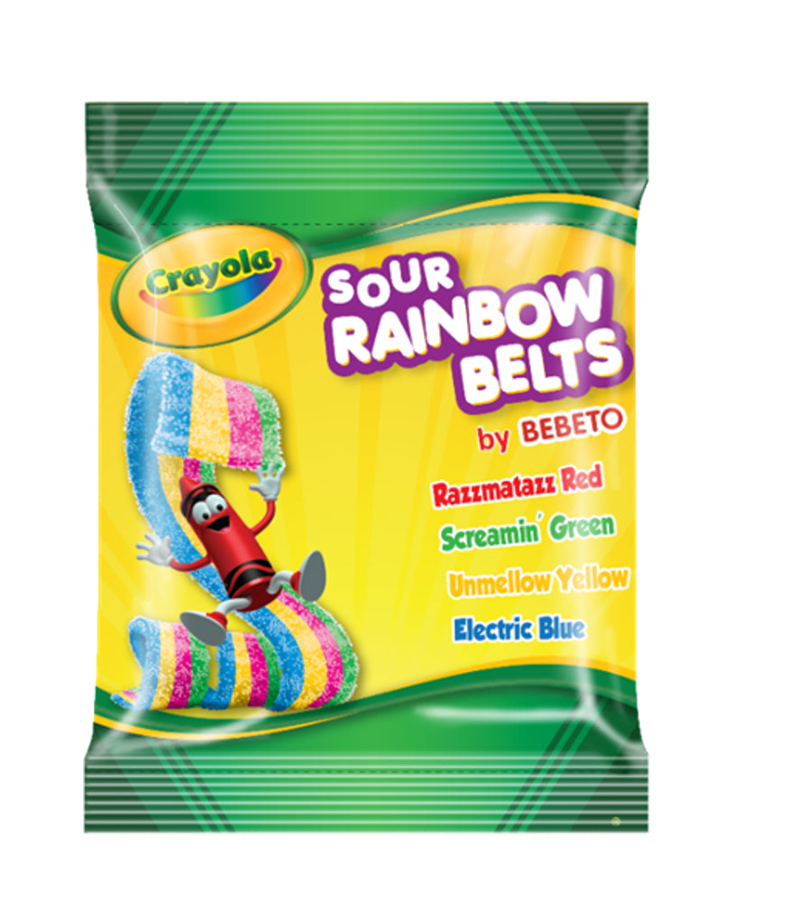 Kervan Crayola Peg Bags Sour Rainbow Belts 12ct 3.5oz