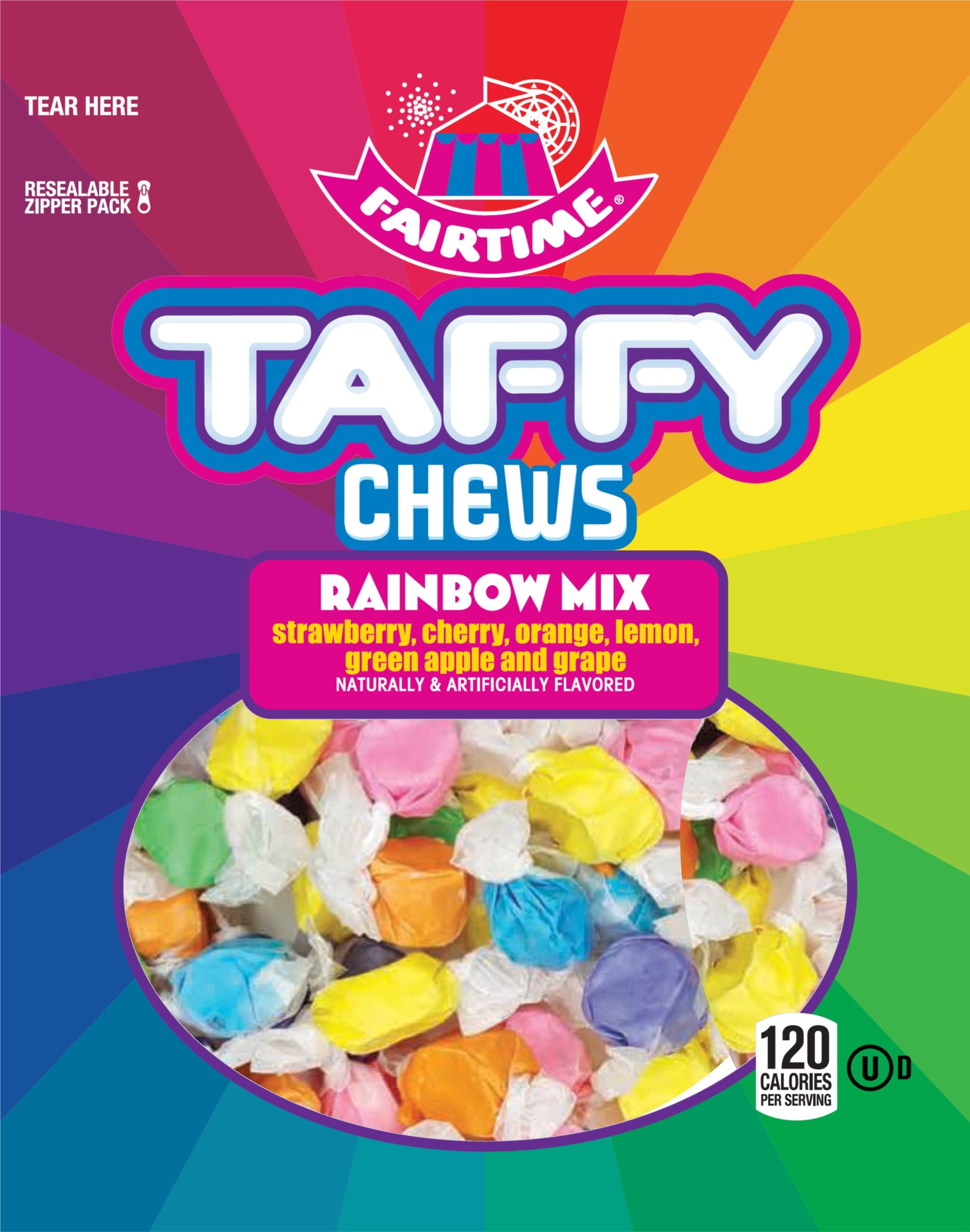 A&B Fairtime Taffy Rainbow Mix Standup Bag 11oz 1/12ct