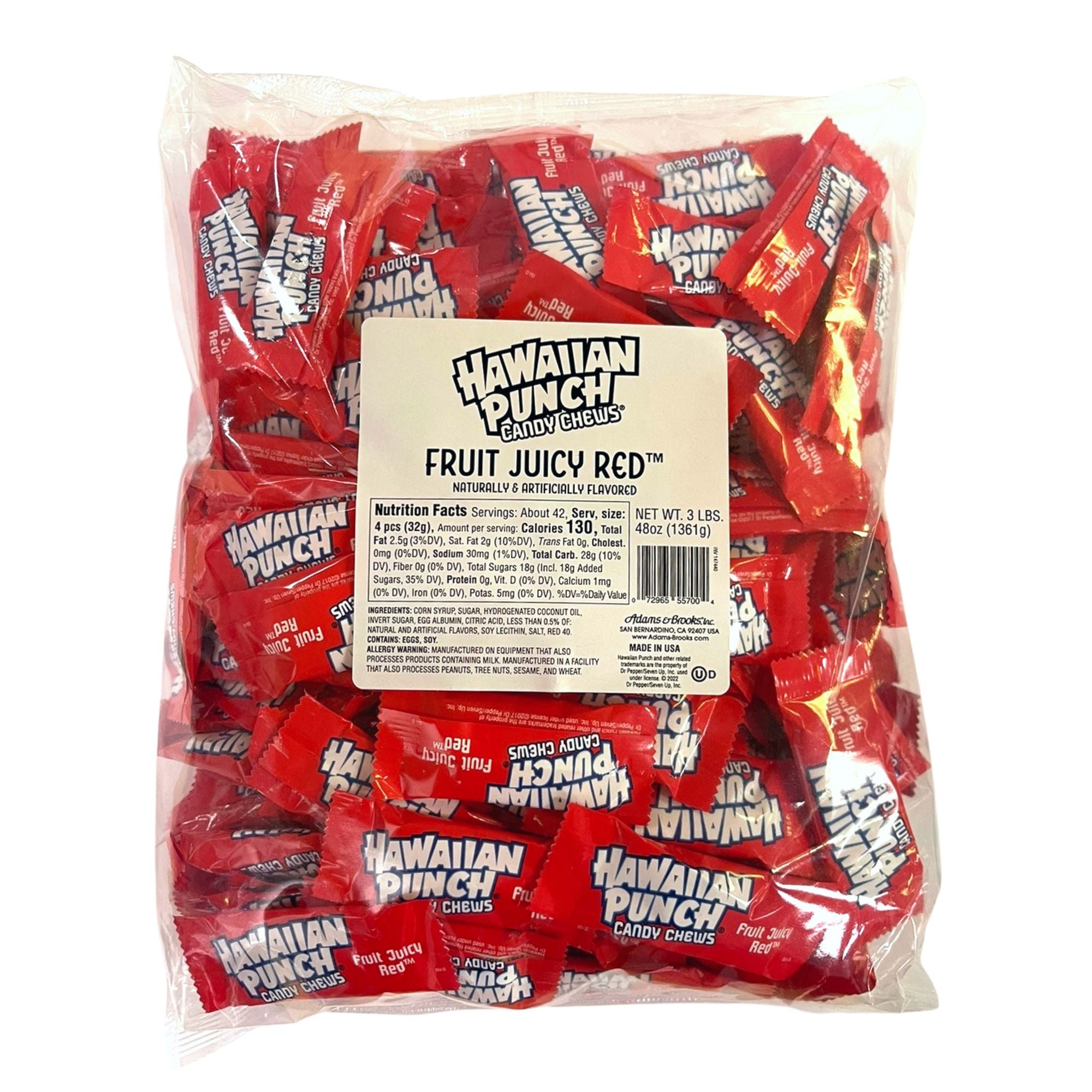 A&B Bulk HAWAIIAN PUNCH CHEWS RED 3lb 1/5ct