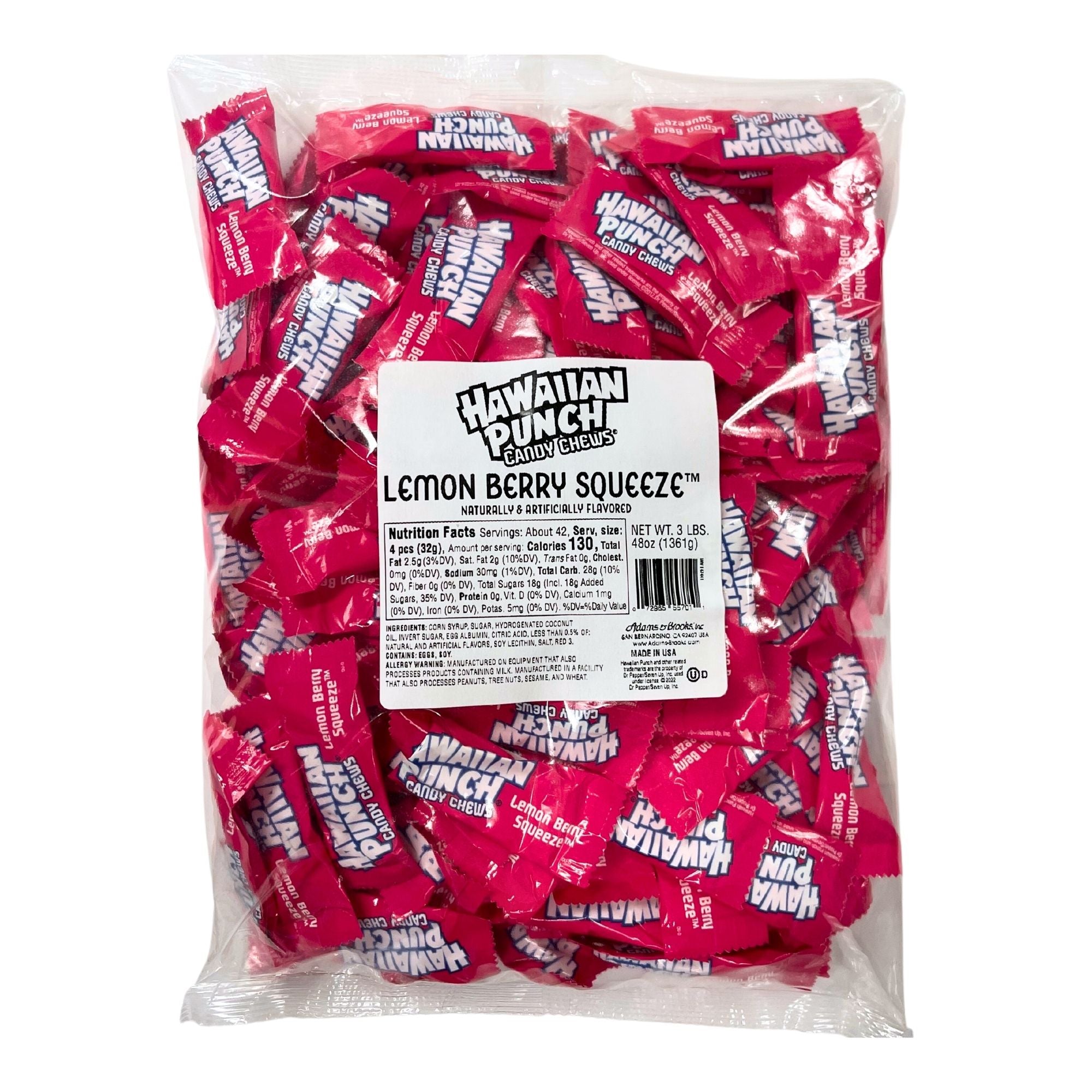 A&B Bulk HAWAIIAN PUNCH CHEWS PINK 3lb 1/5ct