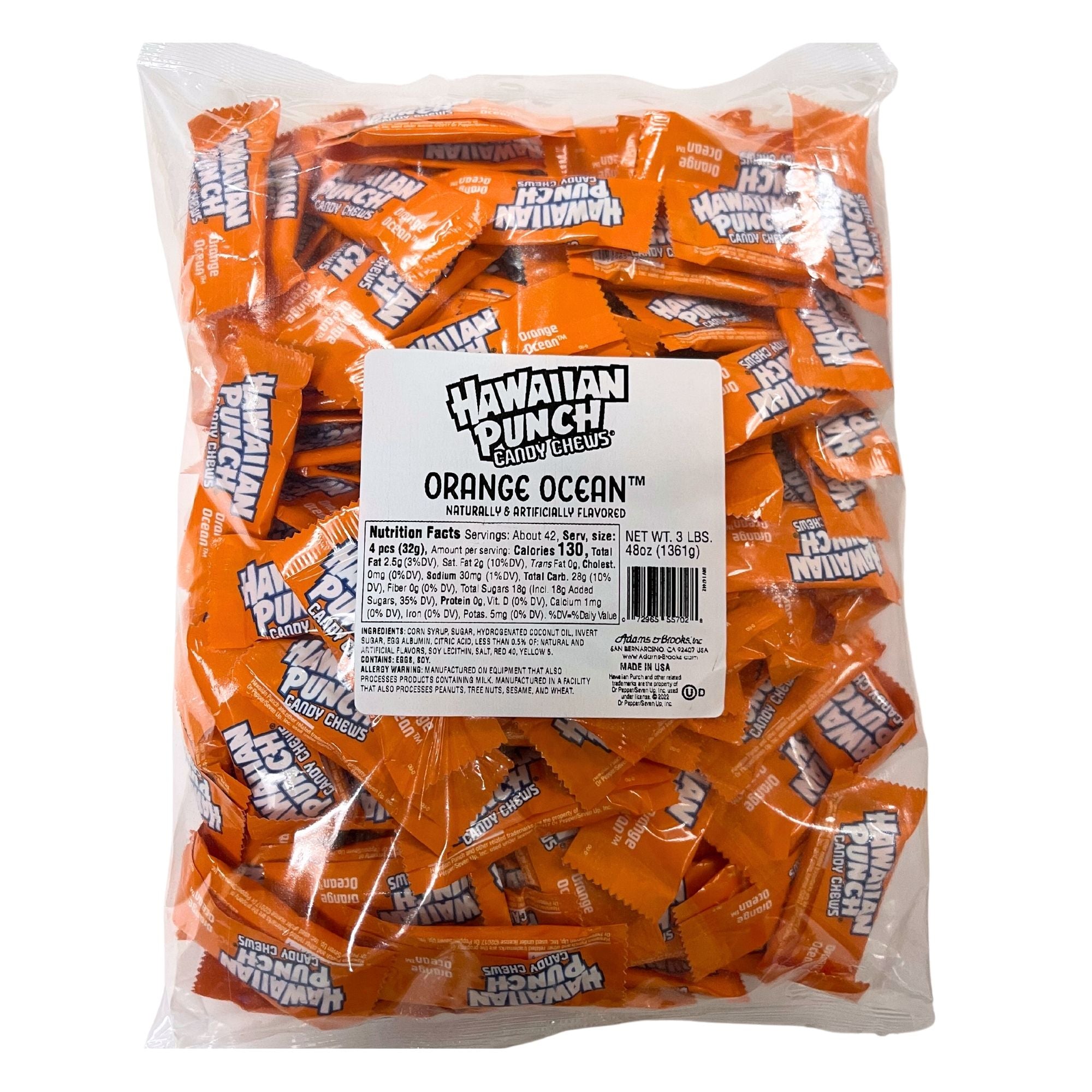 A&B Bulk HAWAIIAN PUNCH CHEWS ORANGE 3lb 1/5ct