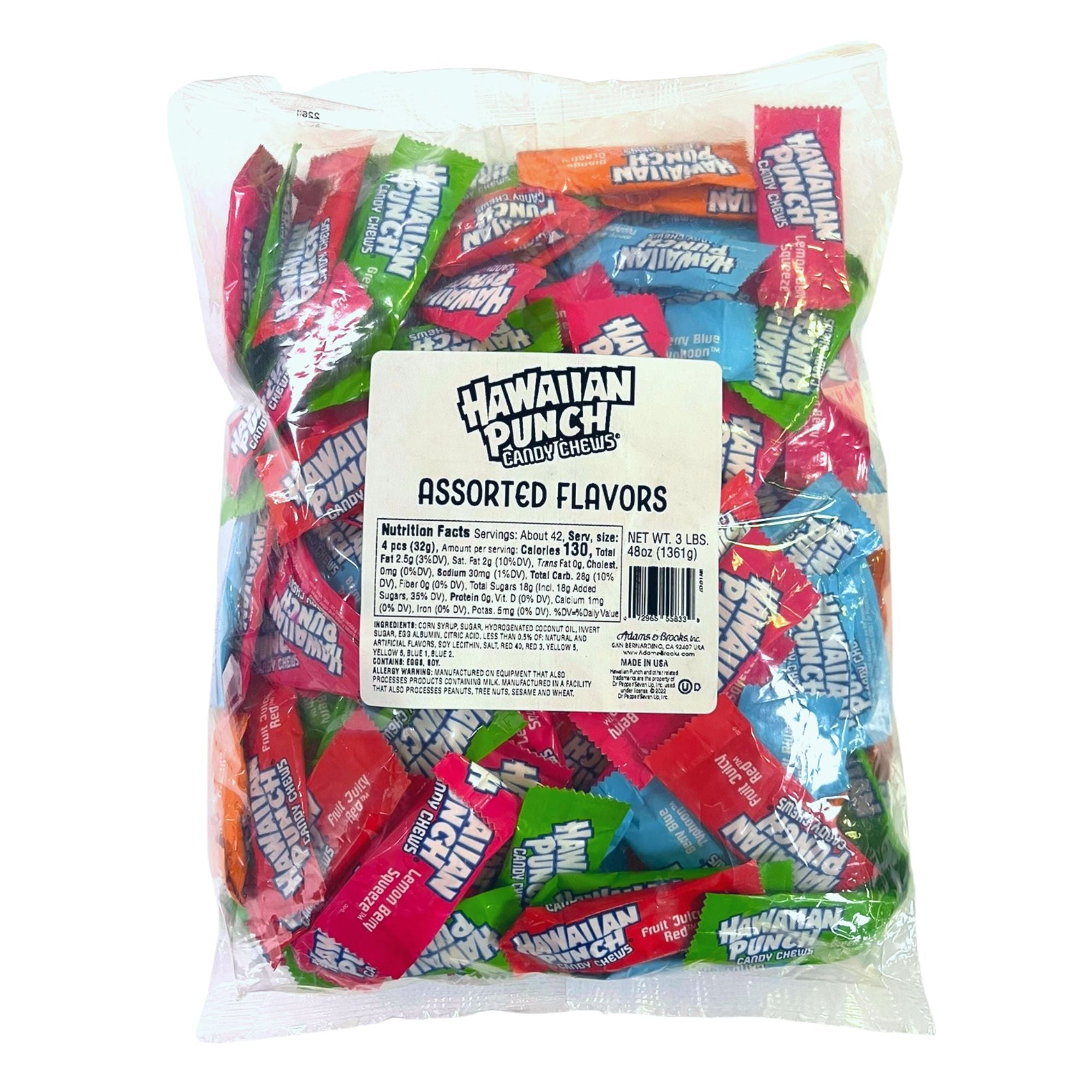 A&B Bulk HAWAIIAN PUNCH CHEWS ASSORTED 3lb 1/5ct