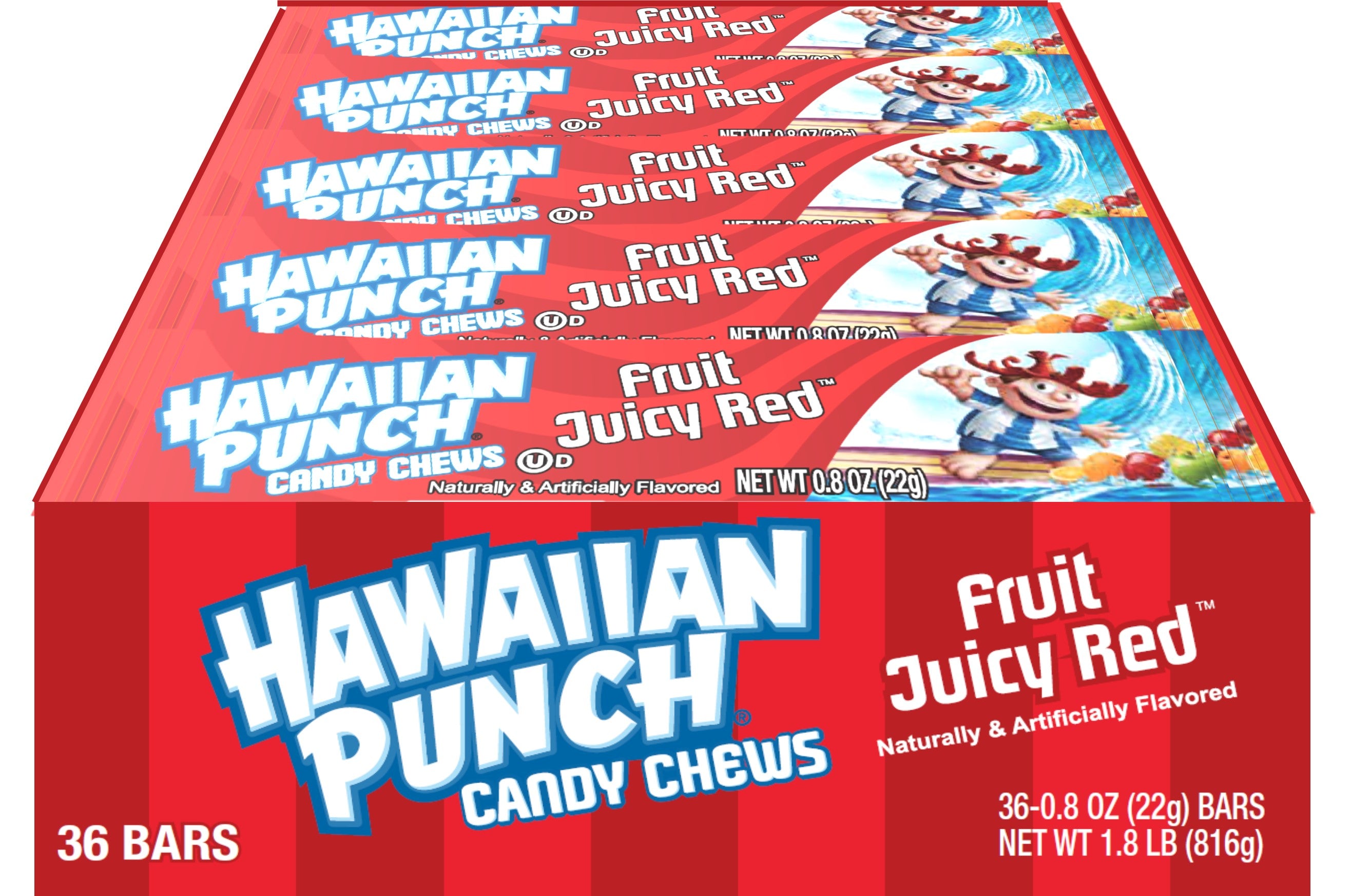 A&B Hawaiian Punch Chews Bar Fruit Juicy Red .8oz 6/36ct