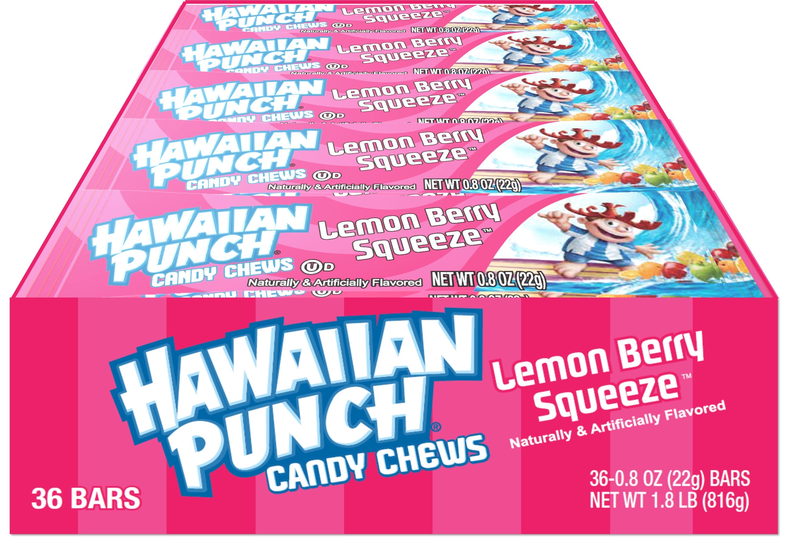 A&B Hawaiian Punch Chews Bar Lemon Berry Squeeze .8oz 6/36ct