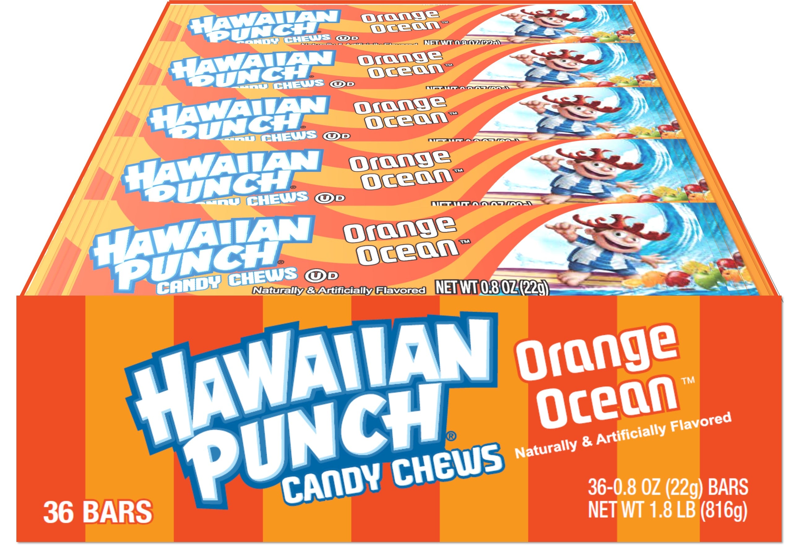 A&B Hawaiian Punch Chews Bar Ocean Orange .8oz 6/36ct