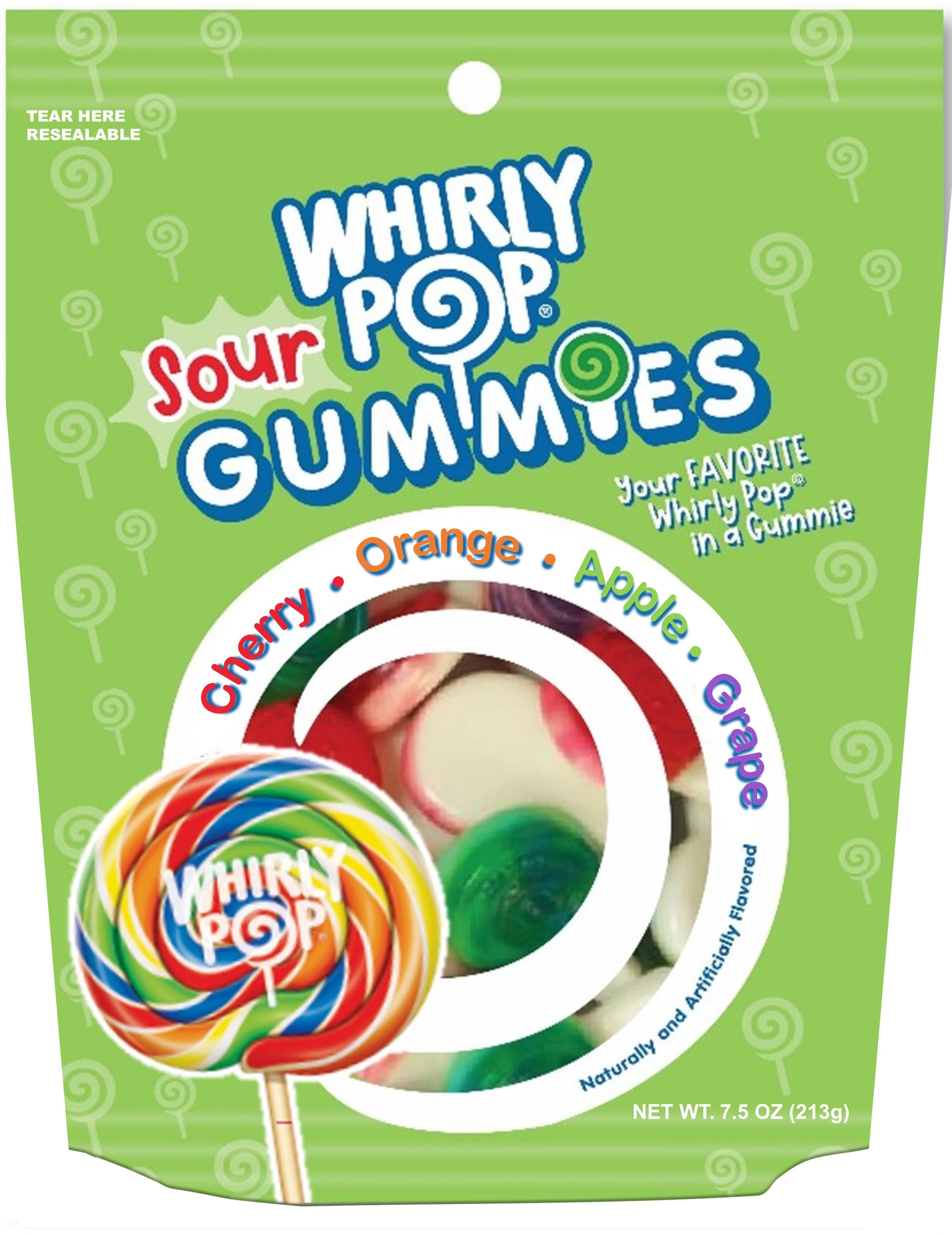 A&B Whirly Pop Sour Gummies Sub 7.5oz 1/12ct