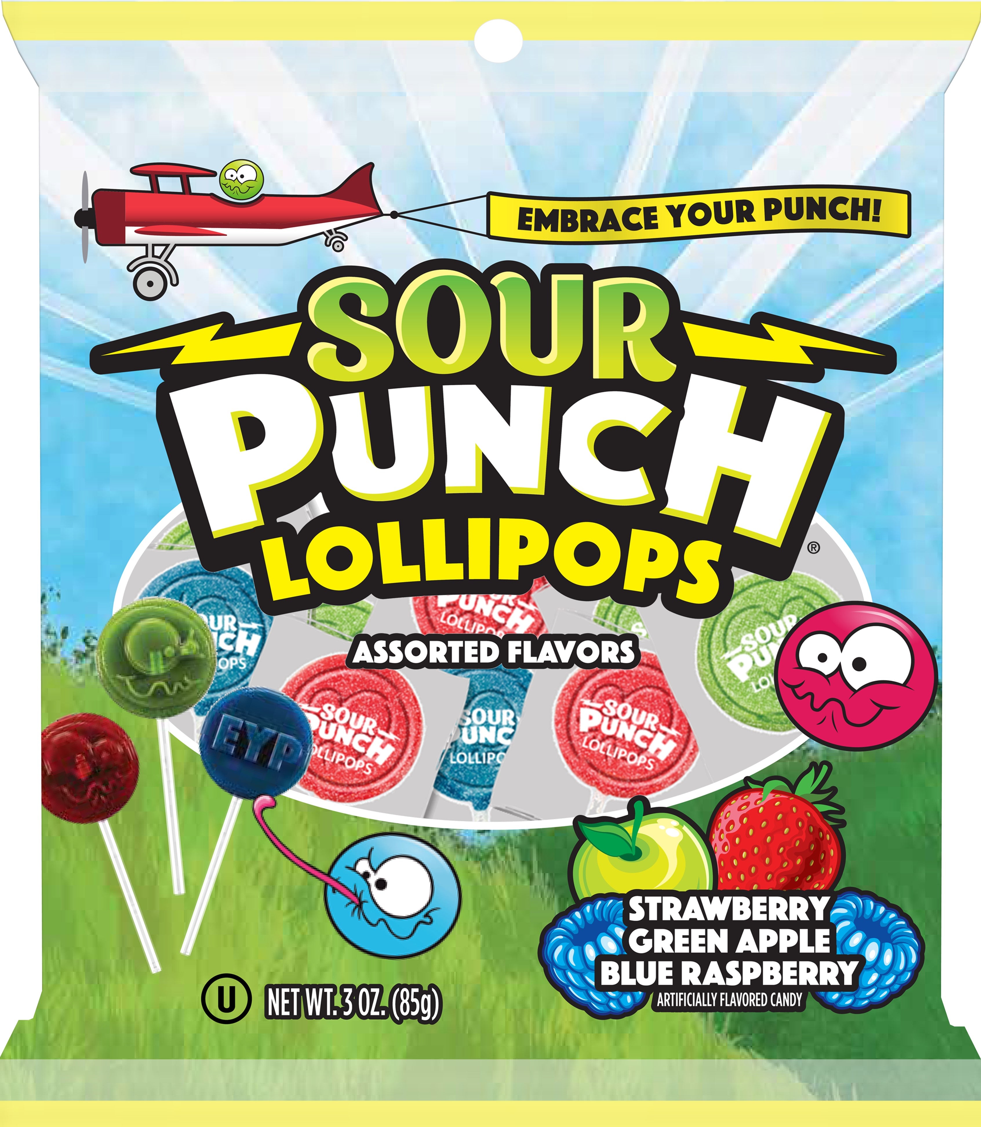 A&B Sour Punch Pops 3oz Peg Bag 1/12ct