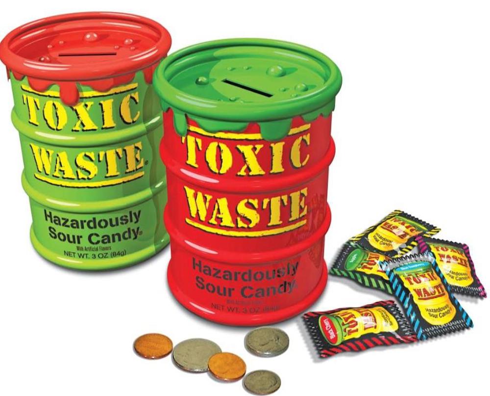 Toxic Waste Christmas Sour Candy & Holiday Bank 12ct 3oz