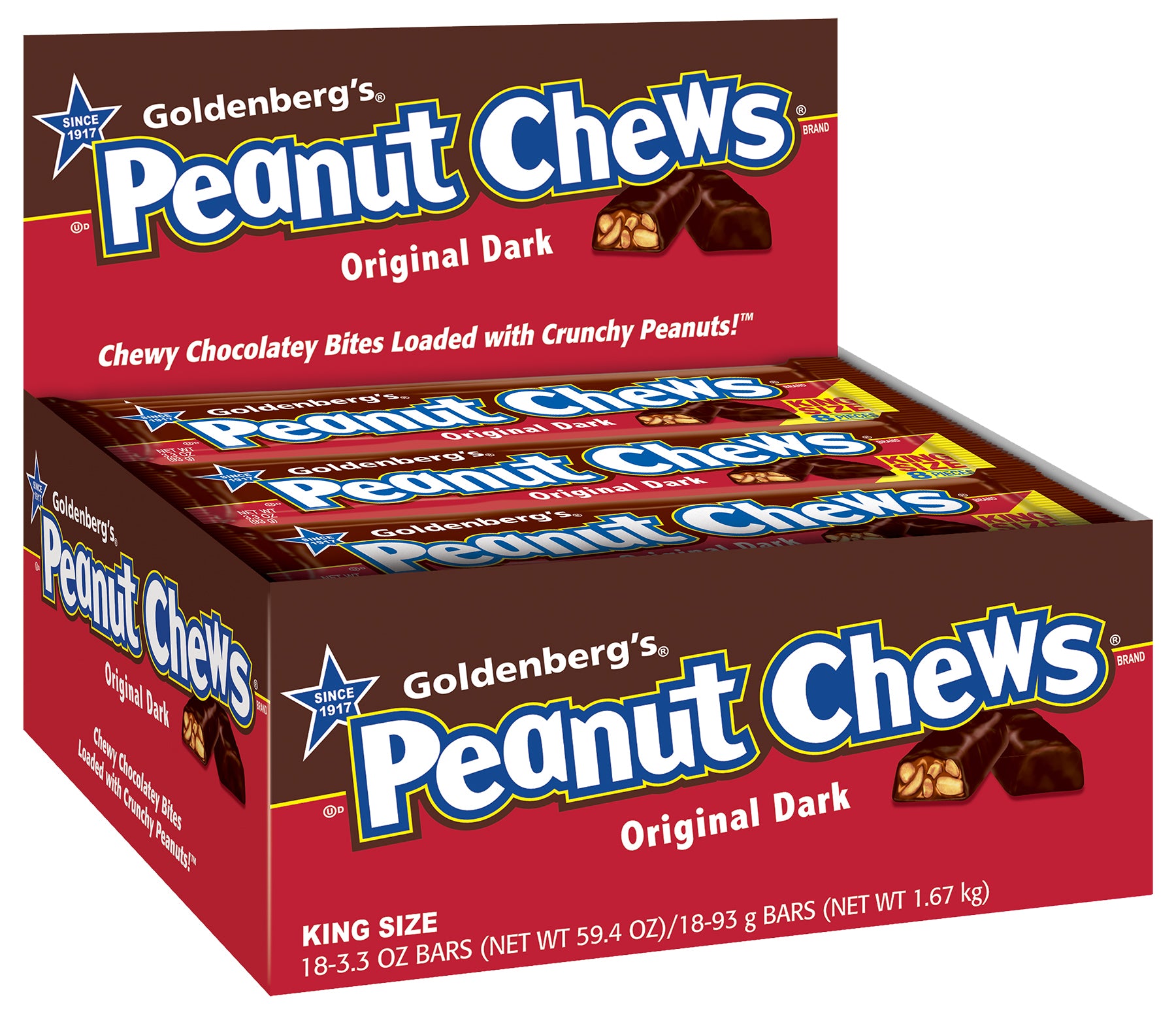 Just Born King Size Peanut Chews Original 8/18ct 3.3oz