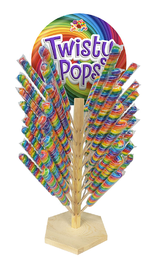 Tasty Twisty Pops On Wooden Tree 48ct 3oz