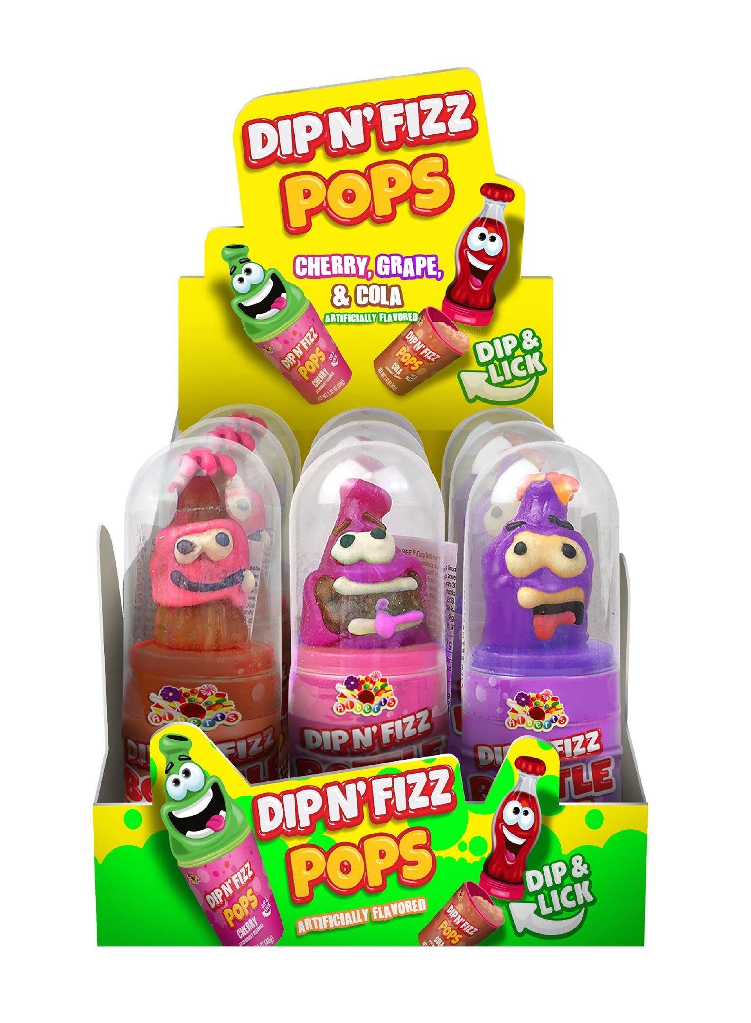 Alberts Dip N' Fizz Bottle Pops 1.41oz 4/12ct