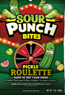 Sour Punch Bites Pickle Roulette Peg 5oz 1/12ct