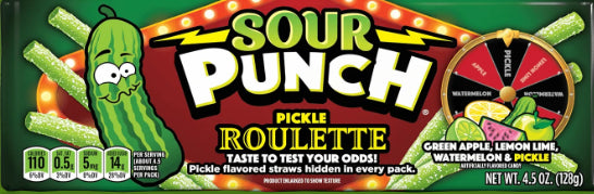 Sour Punch King Size Tray Pickle Roulette 4.5oz 12/12ct