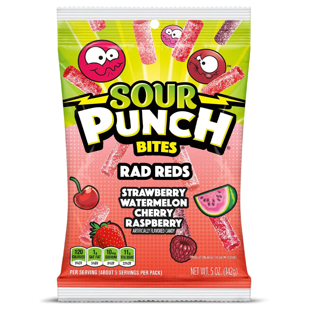 Sour Punch Rad Reds Bites Peg 5oz 1/12ct