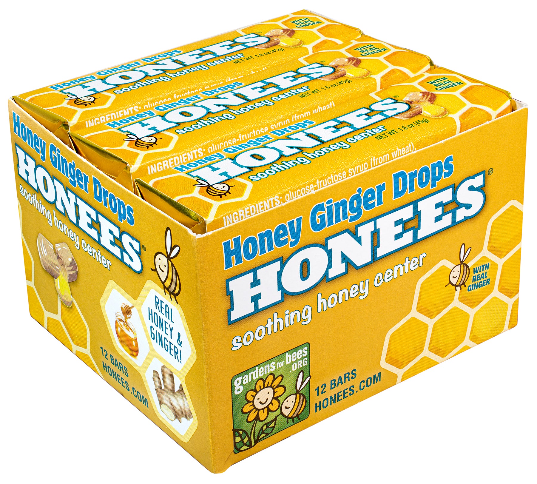 Honees Honey Ginger Drops 1.6oz 12/12ct