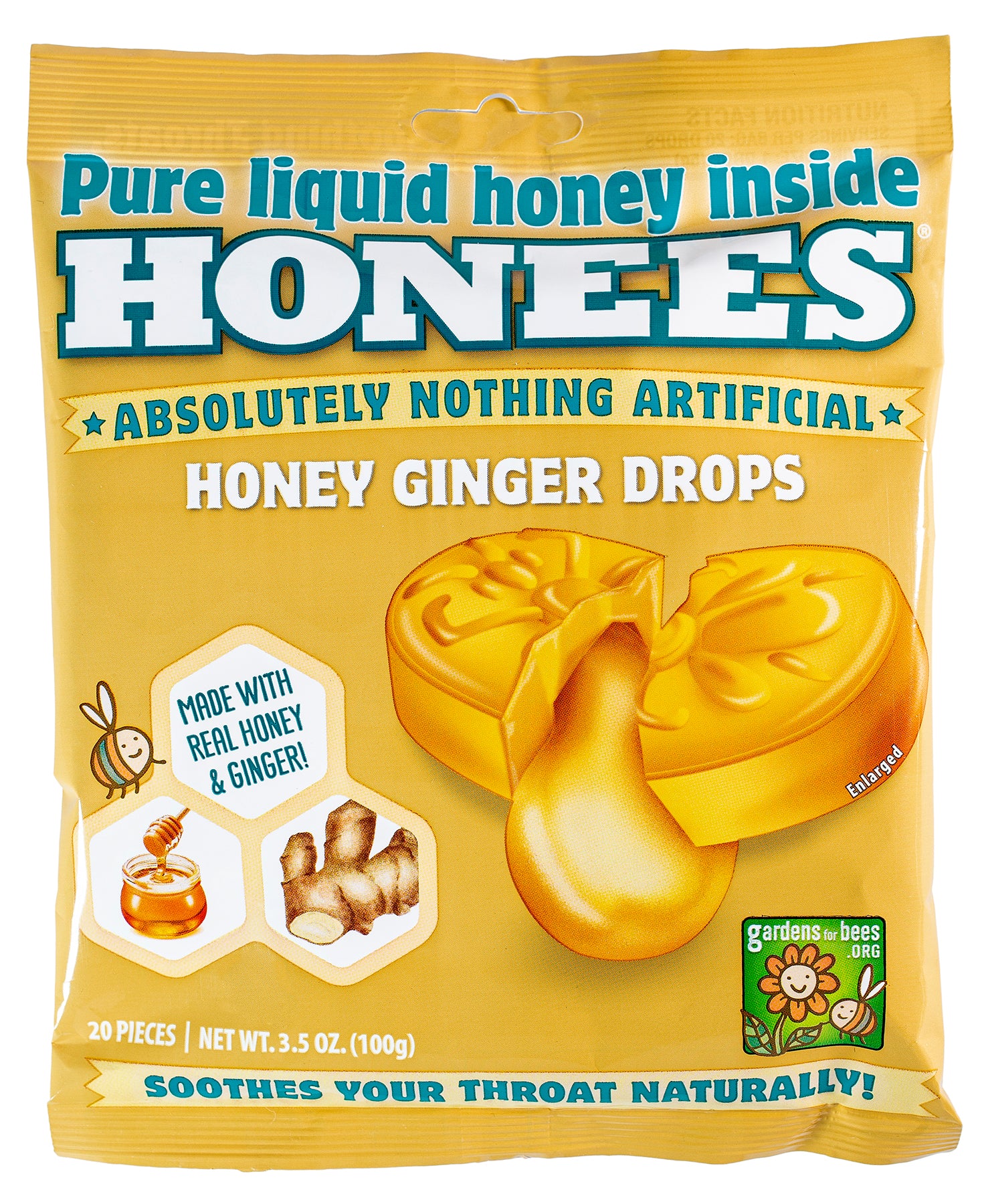 Honees Honey Ginger Liquid Cough Drops 3.5oz(20pc) 1/12ct