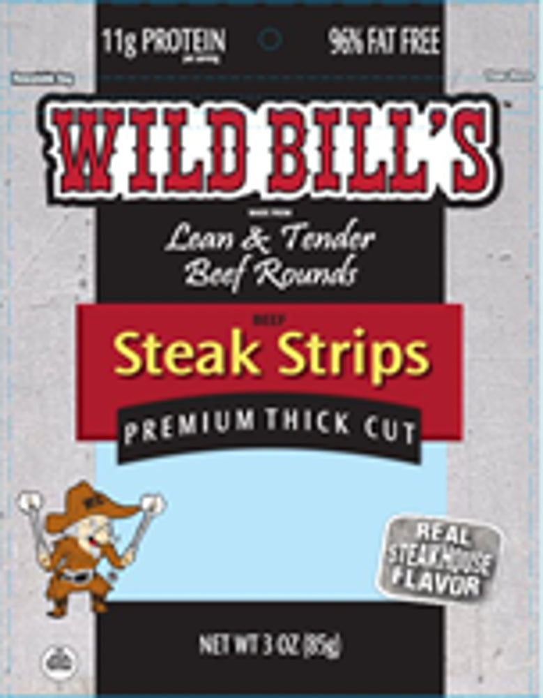 Wild Bill Original Beef Steak Strips 3oz 1/8ct