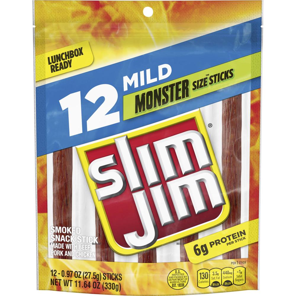 Slim Jim Monster Bag Mild .97oz  6/12 Ct