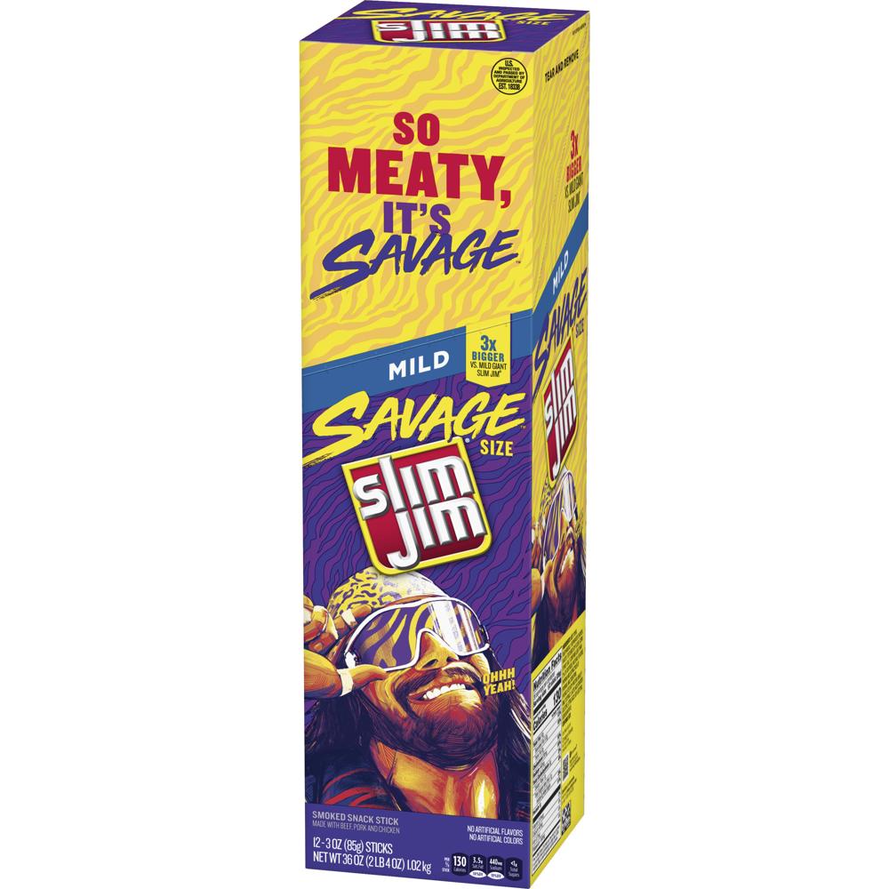 Slim JIm Savage Mild Stick 3oz   6/12ct